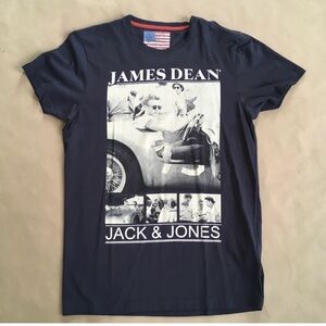 NWT Jack & Jones James Dean *American Rebel* T-shirt - Navy - Large